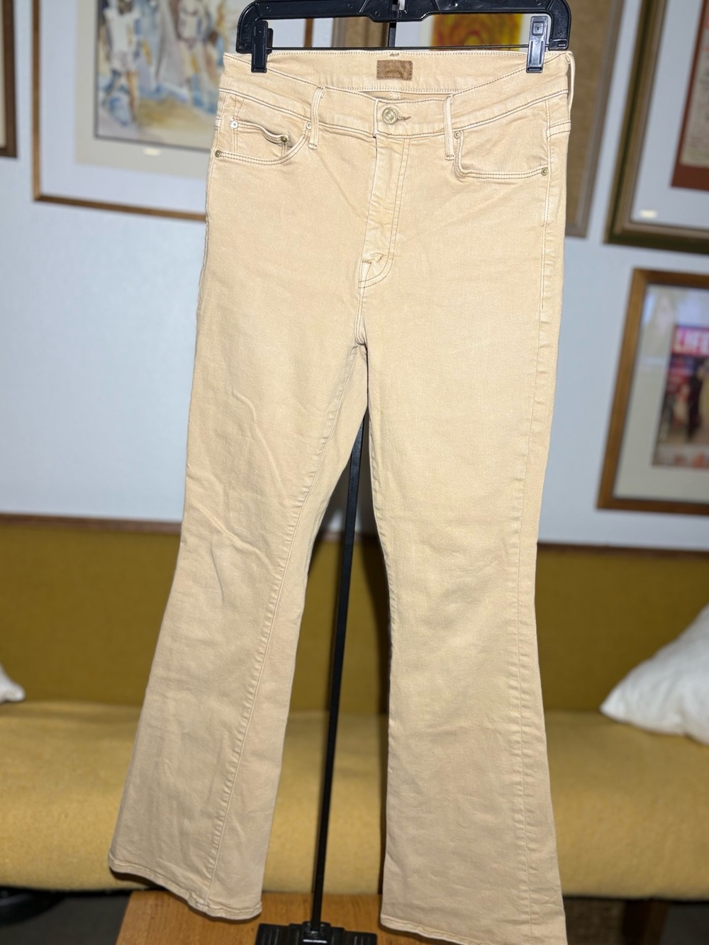 MOTHER The Weekender Flare Jeans in Play Date Tan - Size 30